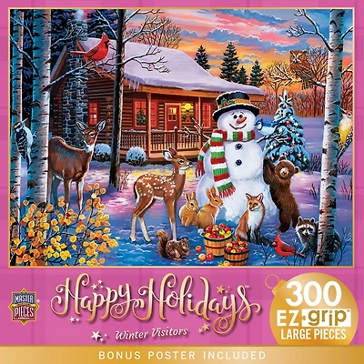 MasterPieces Happy Holidays - Winter Visitors 300 Piece Ez Grip Puzzle