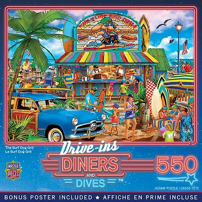 Masterpieces Drive-Ins, Diners & Dives - The Surf Dog Grill 550 Piece Puzzle