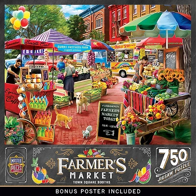 MasterPieces Farmer's Market - Town Square Booths 750 Piece Puzzle