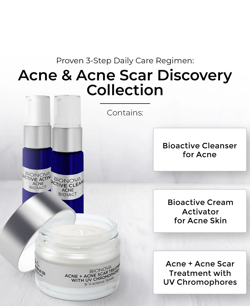Bionova Acne + Acne Scar Discovery Collection with Uv Chromophores