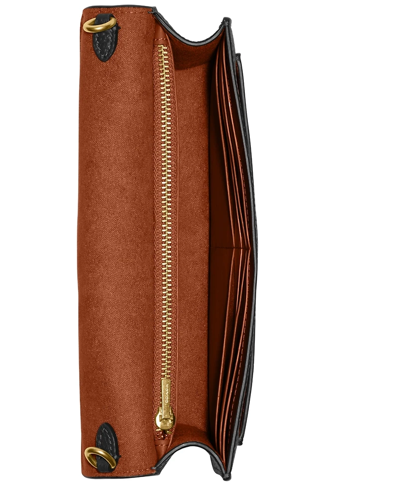 Coach Polished Pebble Leather Tabby Chain Clutch