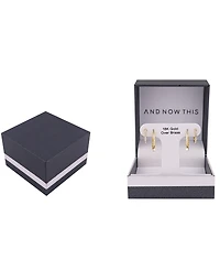And Now This 2 Pair Crystal Gold-Plated Hoop Earring Set