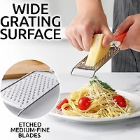 Zulay Kitchen Cheese Grater Stainless Steel - Durable Rust-Proof Metal Lemon Zester Grater With Handle