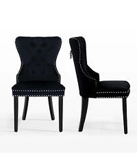 WestinTrends Velvet Upholstered Tufted Dining Chairs Set of