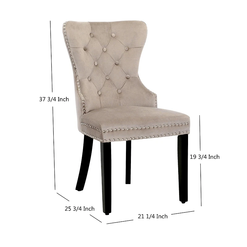 WestinTrends Velvet Upholstered Tufted Dining Chairs Set of