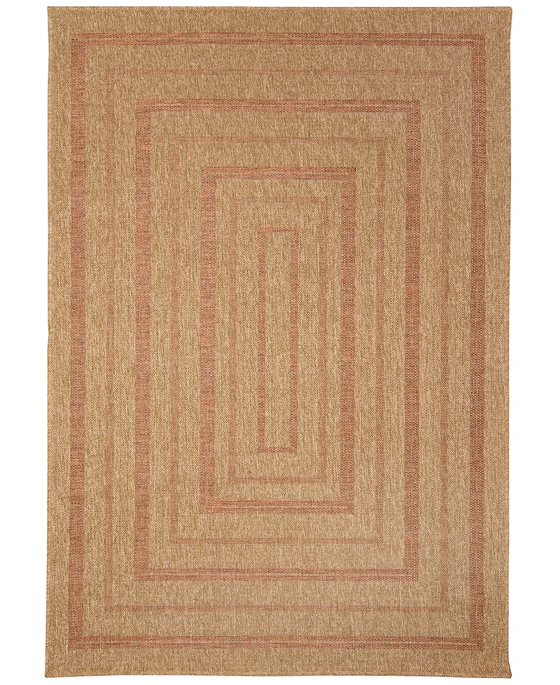Liora Manne' Sahara Multi Border 7'10" x 9'10" Outdoor Area Rug