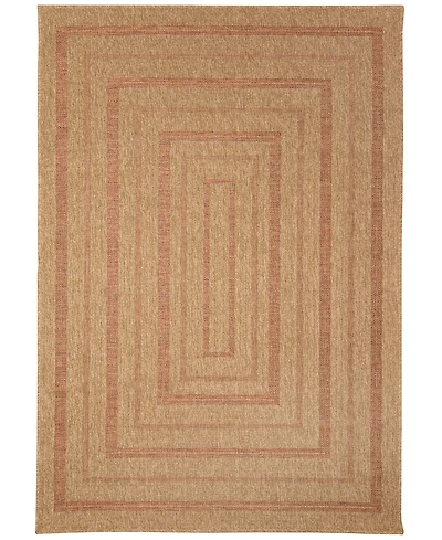 Liora Manne' Sahara Multi Border 7'10" x 9'10" Outdoor Area Rug