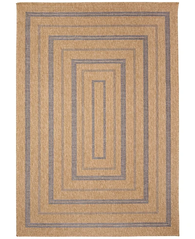 Liora Manne' Sahara Multi Border 7'10" x 9'10" Outdoor Area Rug