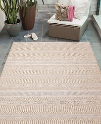 Liora Manne' Orly Stripe 7'10" x 9'10" Outdoor Area Rug