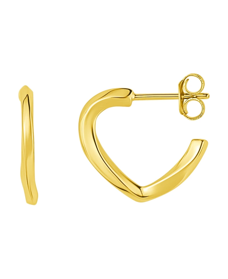 And Now This High Polished Twist Post Hoop Earring in 18K Gold Plated Brass