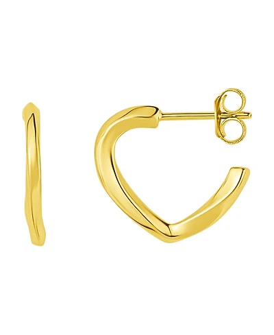 And Now This High Polished Twist Post Hoop Earring in 18K Gold Plated Brass