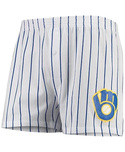 Men's Concepts Sport White Milwaukee Brewers Vigor Boxer Shorts