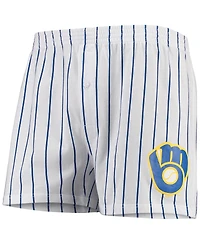 Men's Concepts Sport White Milwaukee Brewers Vigor Boxer Shorts