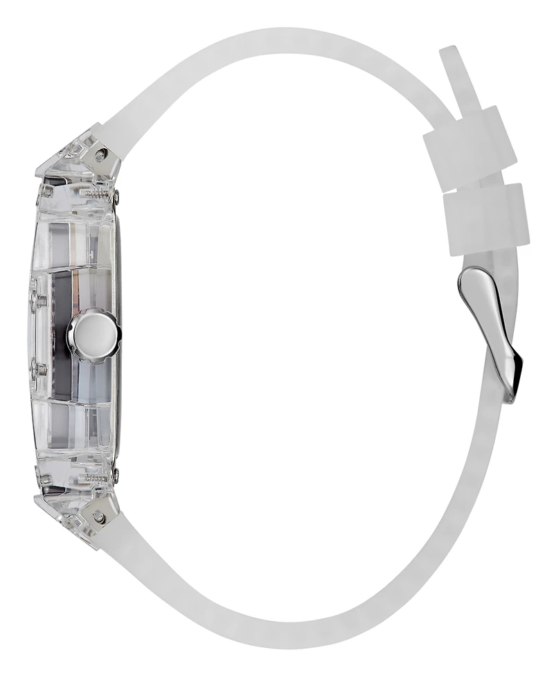 Guess Men's Clear Silicone Multi-Function Watch 44mm
