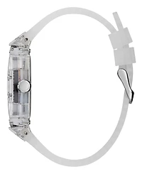 Guess Men's Clear Silicone Multi-Function Watch 44mm