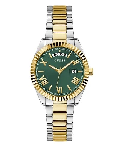 Guess Women's Two Tone Stainless Steel Day and Date Bracelet Watch 36mm