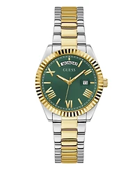 Guess Women's Two Tone Stainless Steel Day and Date Bracelet Watch 36mm