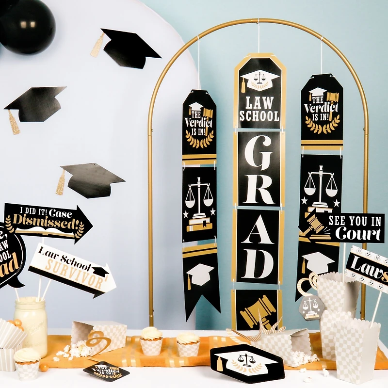 Law School Grad - Hanging Vertical Paper Door Banners Wall Kit Indoor Door Decor
