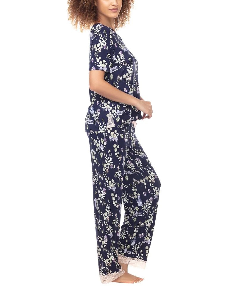 Honeydew Women's Something Sweet Rayon Pant Pajama Set, 2 Piece