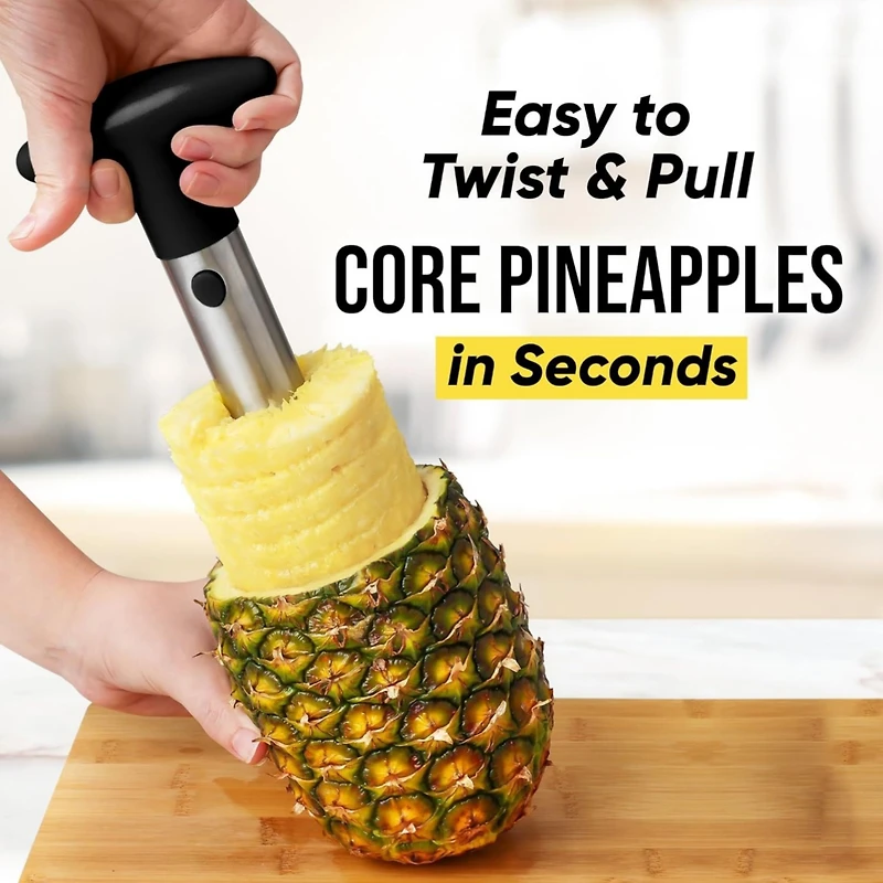 Heavy Duty Pineapple Corer & Slicer + Eye Removal Tool with Reinforced Blade