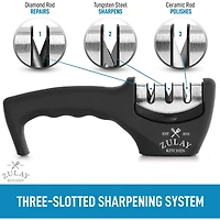 3 Stage Knife Sharpener and 1 Piece Cut-Resistant Glove