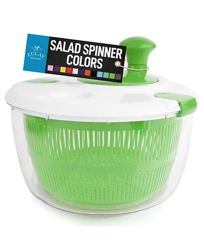 Manual Salad Spinner With Secure Lid Lock & Rotary Handle