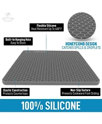 Zulay Kitchen 4 Pack Non-Slip Silicone Trivet Mat Set