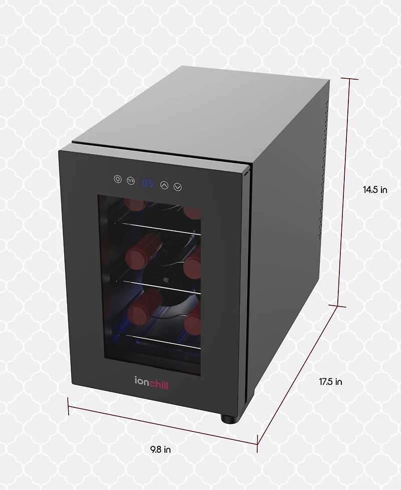 Tzumi IonChill 6-Bottle Wine Cooler 13-Liter Mini Fridge