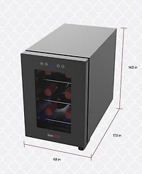 Tzumi IonChill 6-Bottle Wine Cooler 13-Liter Mini Fridge