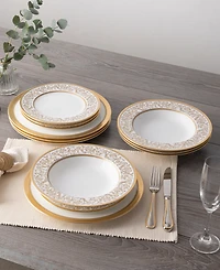 Noritake Summit Gold 12-Piece Dinnerware Set, Service for 4