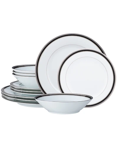 Noritake Austin Platinum 12-Piece Dinnerware Set, Service for 4
