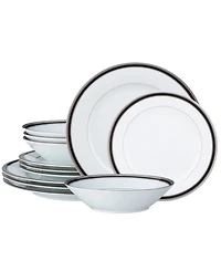 Noritake Austin Platinum 12-Piece Dinnerware Set, Service for 4