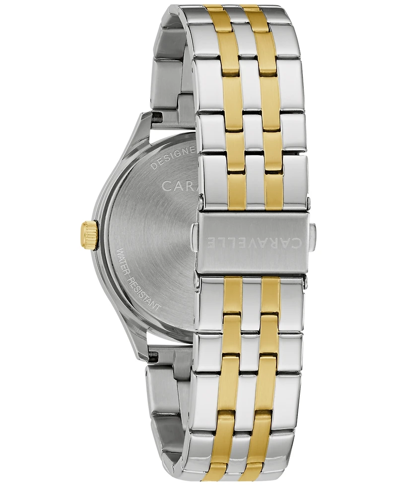 Caravelle designed by Bulova Men's Two-Tone Stainless Steel Bracelet Watch 41mm Gift Set