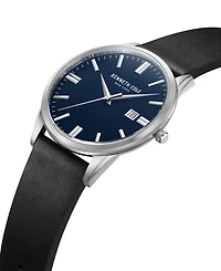 Kenneth Cole New York Men's Modern Classic Black Genuine Leather Strap Watch 42mm