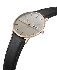 Kenneth Cole New York Men's Modern Classic Black Genuine Leather Strap Watch 42mm