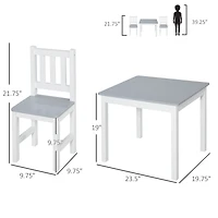 Qaba Kids 3 Piece Table and Chair Set,