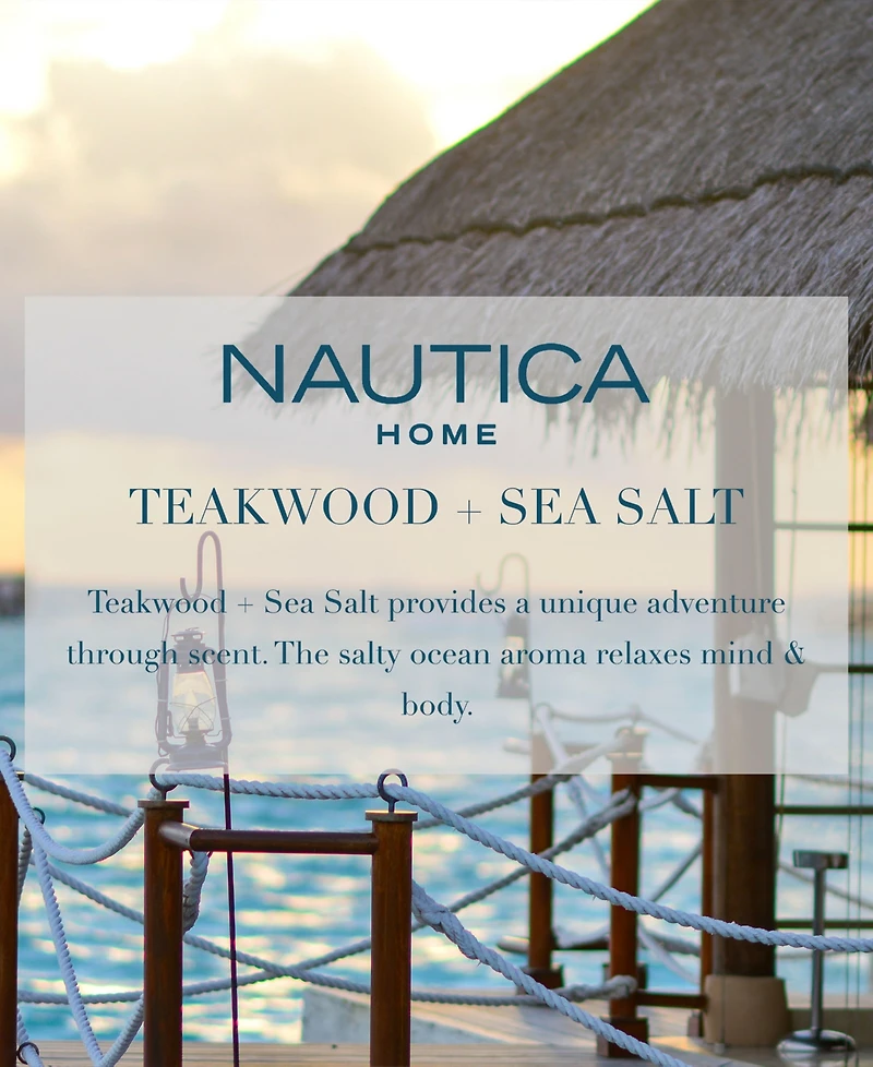 Nautica Teakwood + Sea Salt Candle, 14.5 oz.