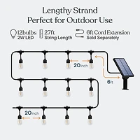 Ambience Pro 27 ft. Outdoor Solar Led 2-Watt String Lights with Soft White Hue