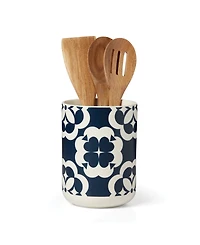 kate spade new york Elegant Geo Utensil Crock with Wood Utensils Set