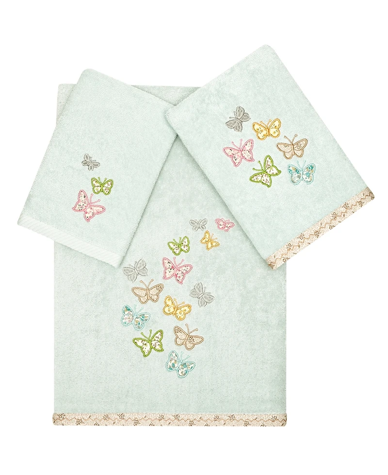 Linum Home Turkish Cotton Mariposa Embellished -Pc. Bath Towel Set