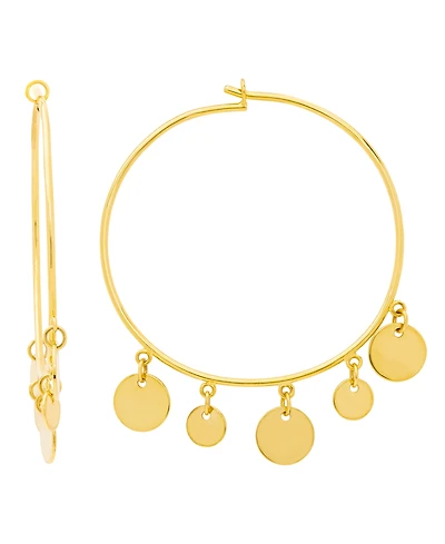 Macy's Gold Plated Dangling Discs Hoop Earrings