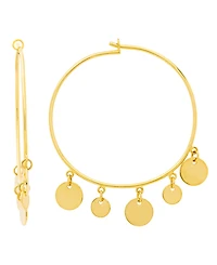 Macy's Gold Plated Dangling Discs Hoop Earrings