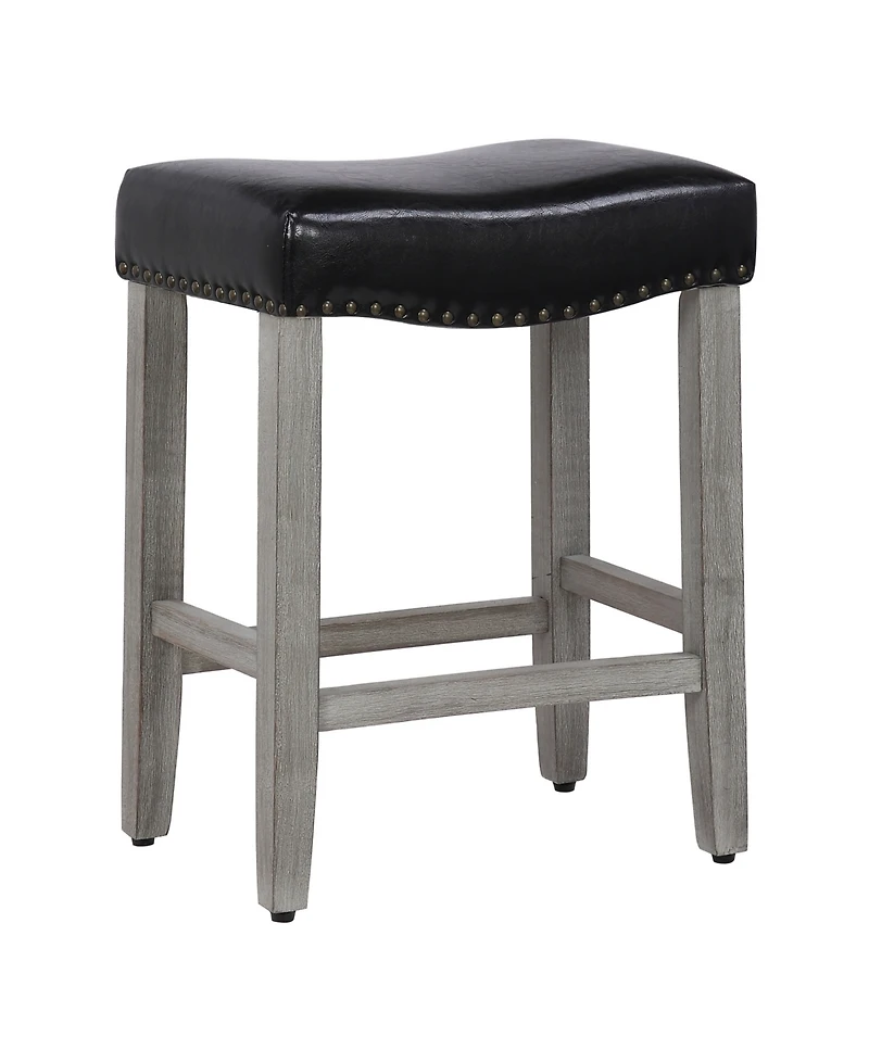 24" Upholstered Saddle Seat Counter Stool (Set of 2
