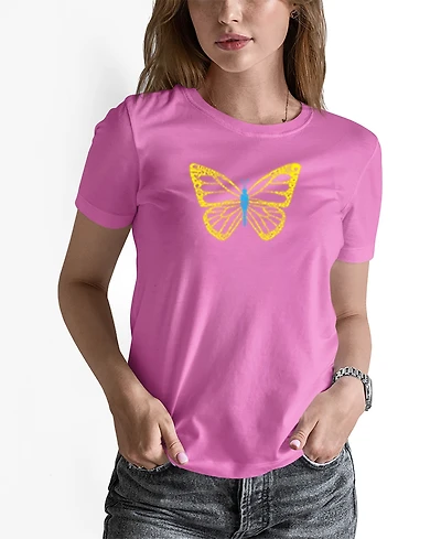 La Pop Art Women's Butterfly Word T-shirt