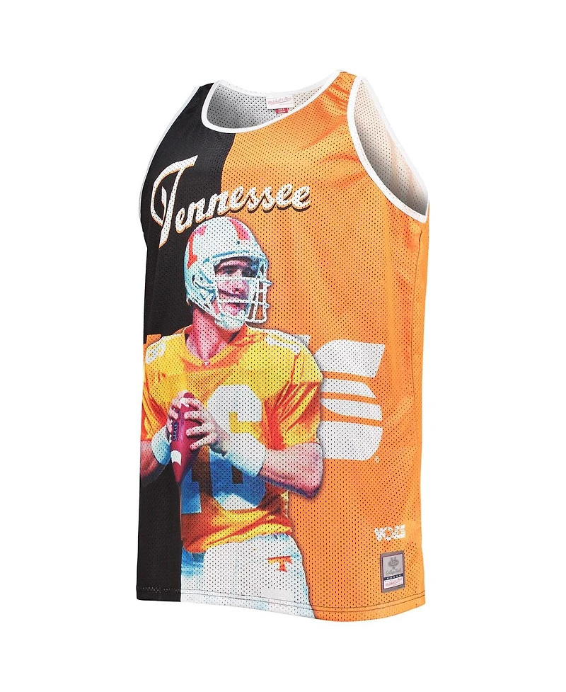 Men's Mitchell & Ness Peyton Manning Black, Tennessee Orange Tennessee Volunteers Sublimated Player Big and Tall Tank Top