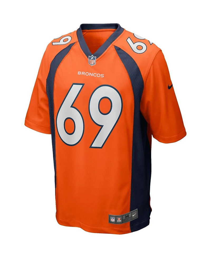 Men's Nike Mark Schlereth Orange Denver Broncos Game Retired Player Jersey