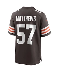 Men's Nike Clay Matthews Brown Cleveland Browns Game Retired Player Jersey