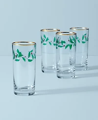 Lenox Holiday Highball Glasses, Set of 4