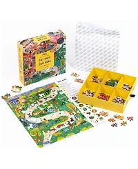 Professor Puzzle Cat Cafe Dog Park Double-Sided Jigsaw Puzzle Set, 502 Pieces