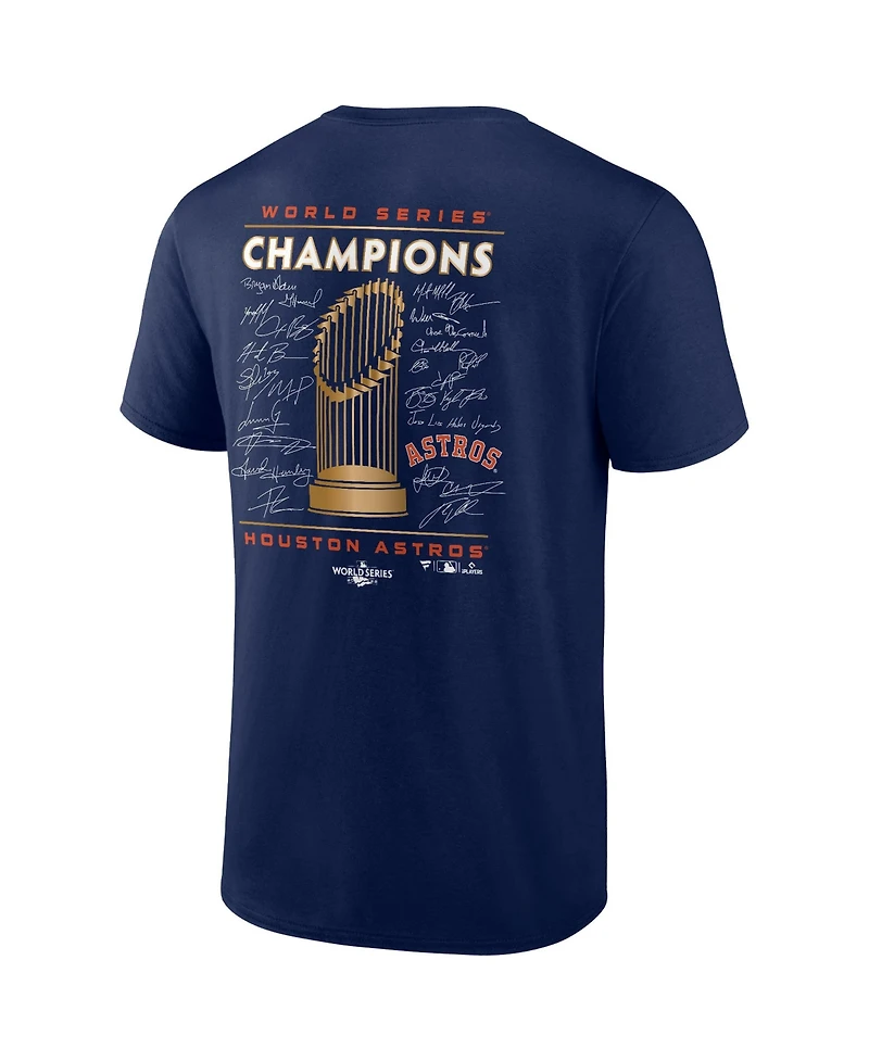 Men's Fanatics Navy Houston Astros 2022 World Series Champions Signature Roster Short Sleeve T-shirt